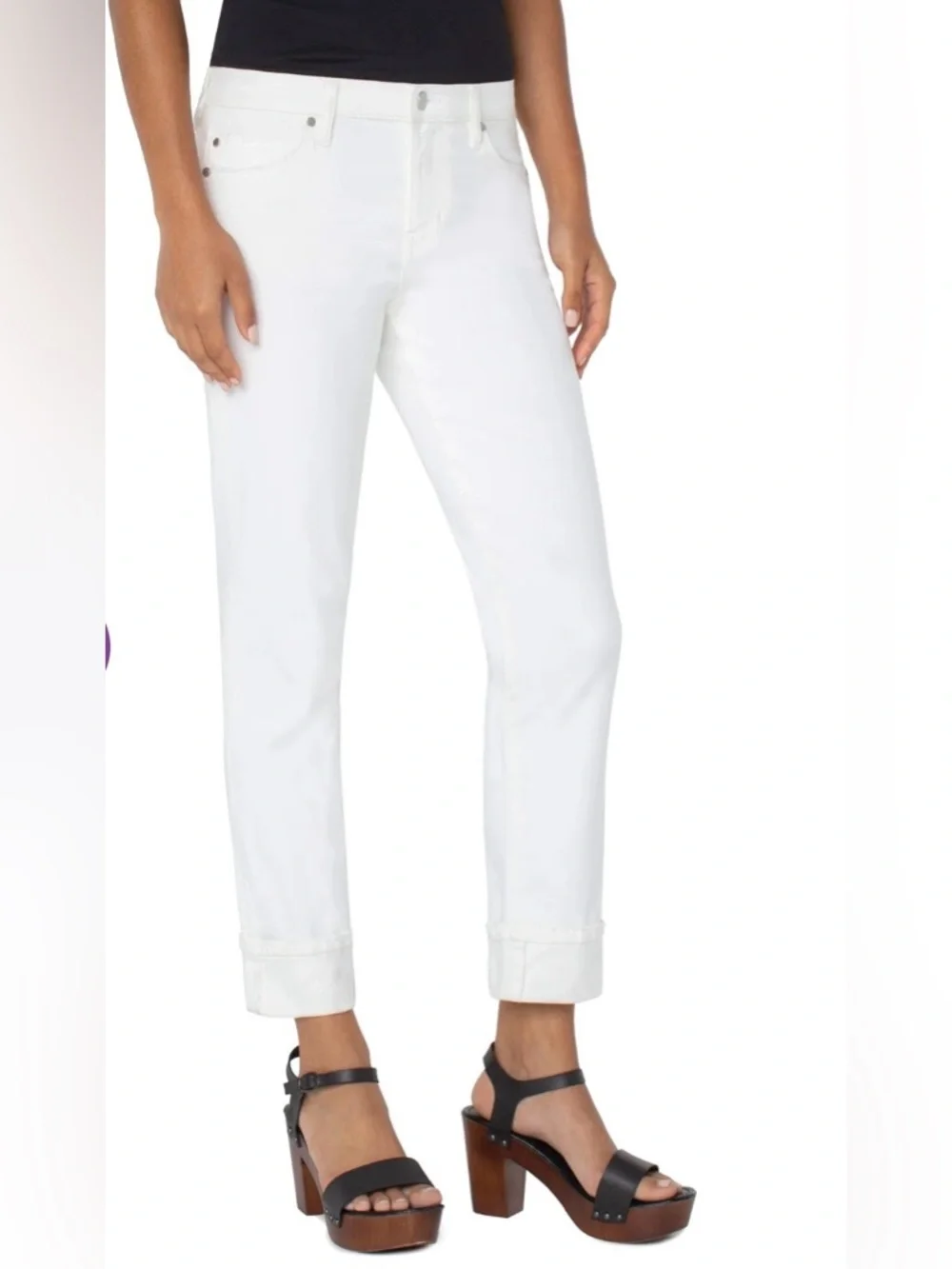 Liverpool Marley Girlfriend Jeans in Bone White - Picture 2 of 5